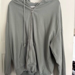 Brandy Melville Oversized Sage Green Zip-Up